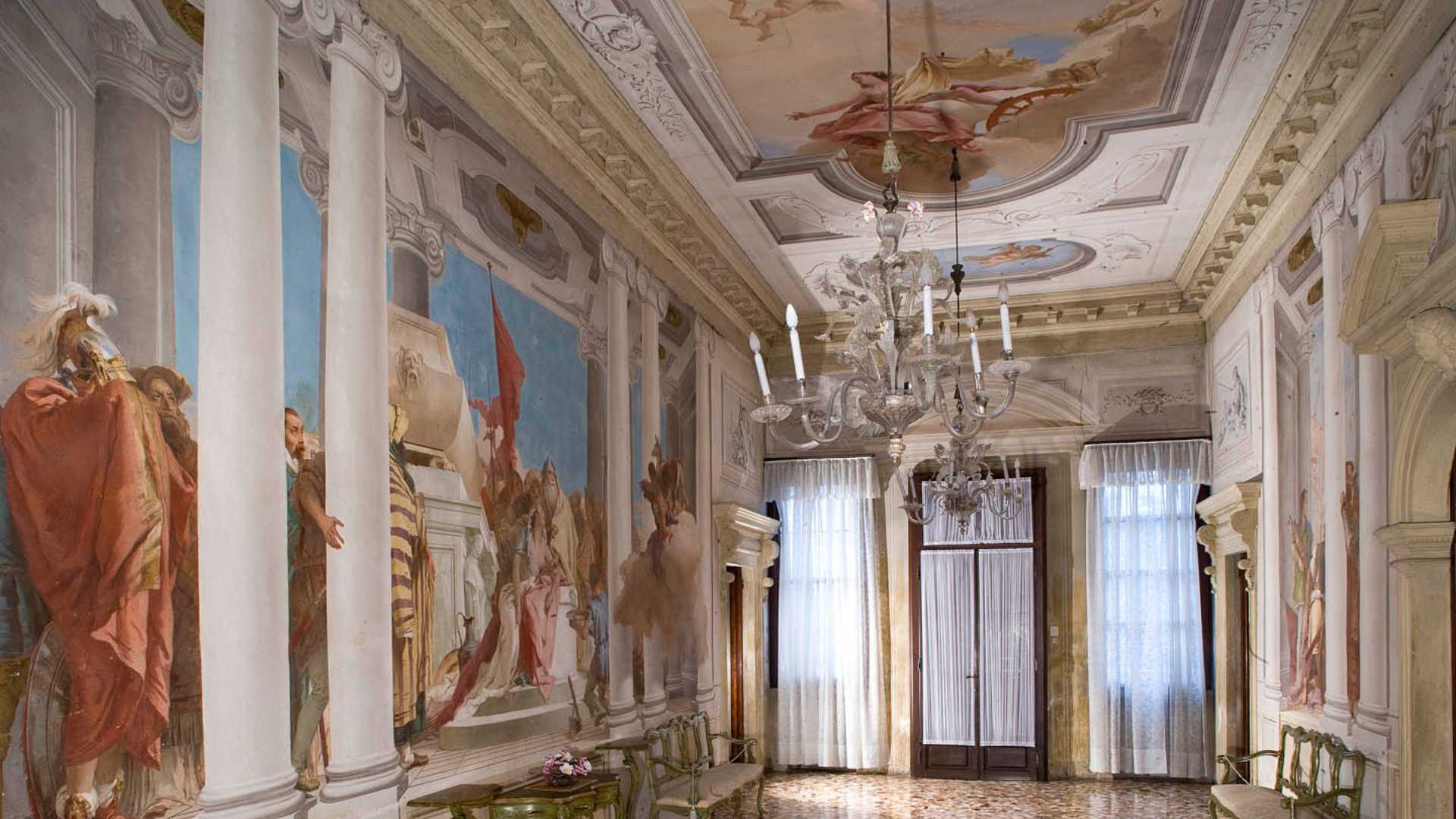 Dettaglio di un affresco all'interno della Villa Valmarana ai Nani, includi Vicenza